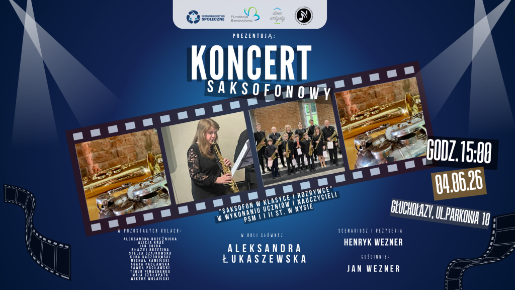 Koncert saksofonowy w wykonaniu uczniów i nauczycieli PSM I i II st. w Nysie, 4.06.2026