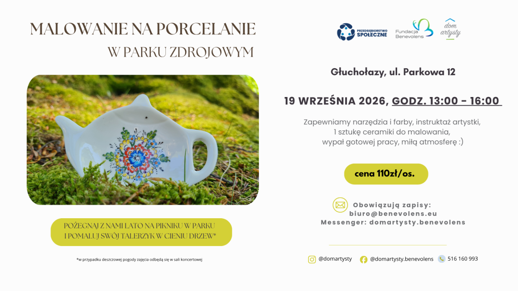 Zajęcia artystyczne - Malowanie porcelany wzorem opolskim w plenerze 19.09.26